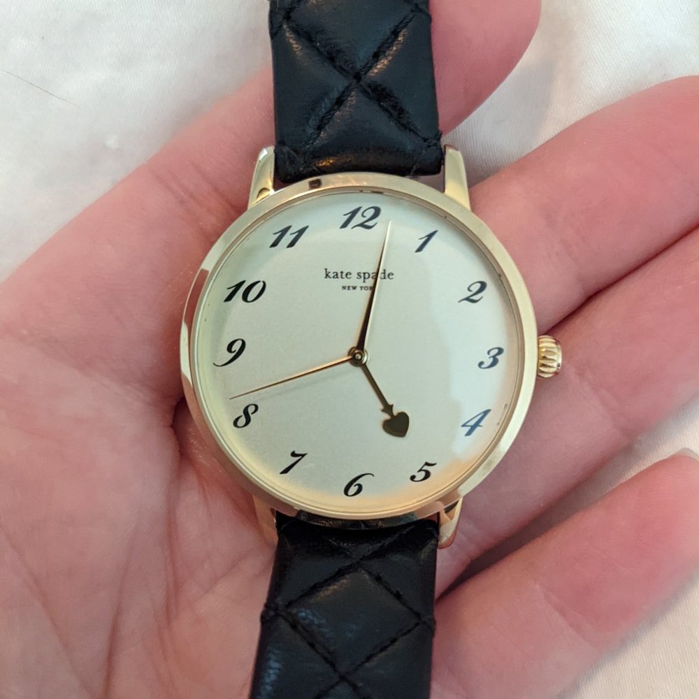 Kate Spade Quilted Black Leather Watch